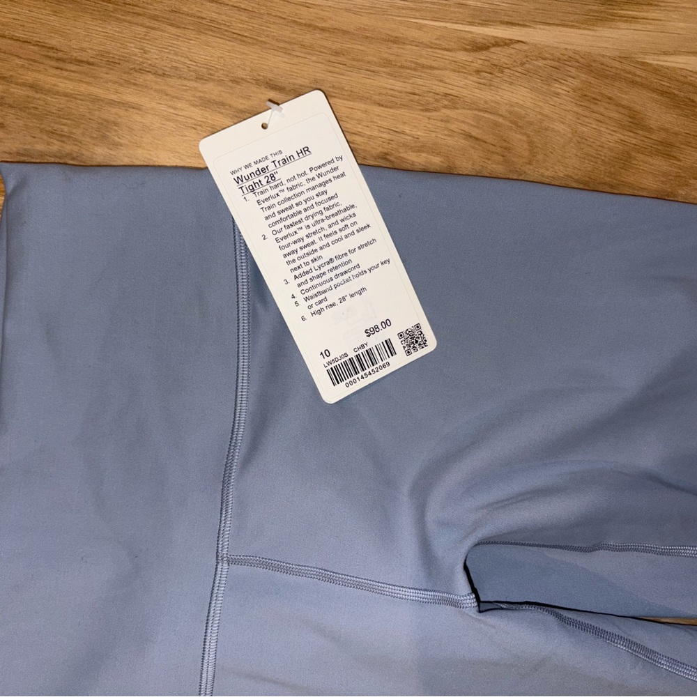 Lululemon Athletica Wunder Train HR Tight 28" NWT size 10 Chambray leggings - Picture 4 of 4